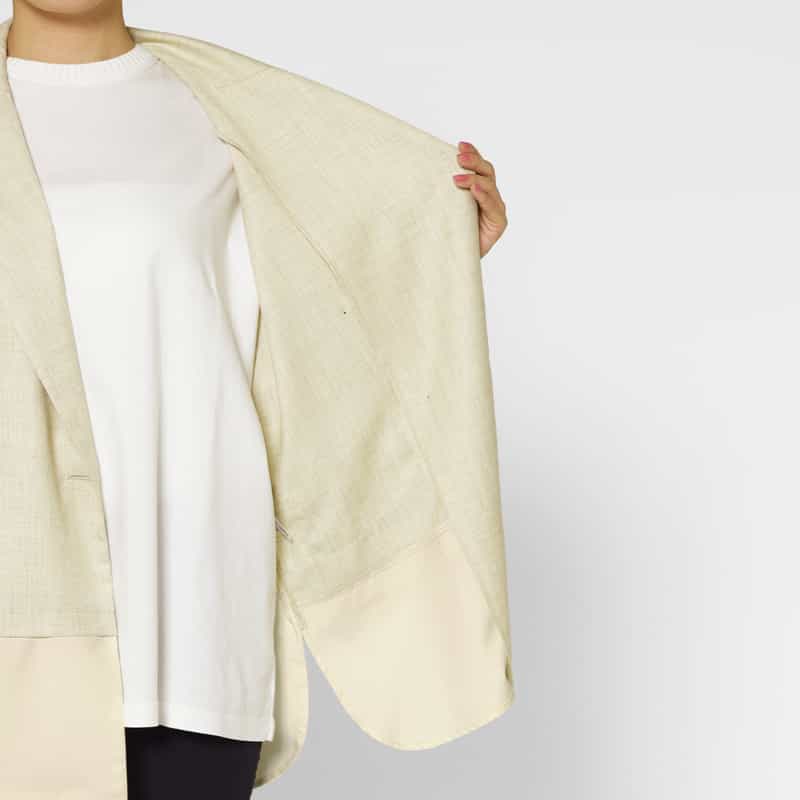 BARNEYS NEW YORK ウォッシャブル 異素材ドッキング テーラードジャケット BEIGE