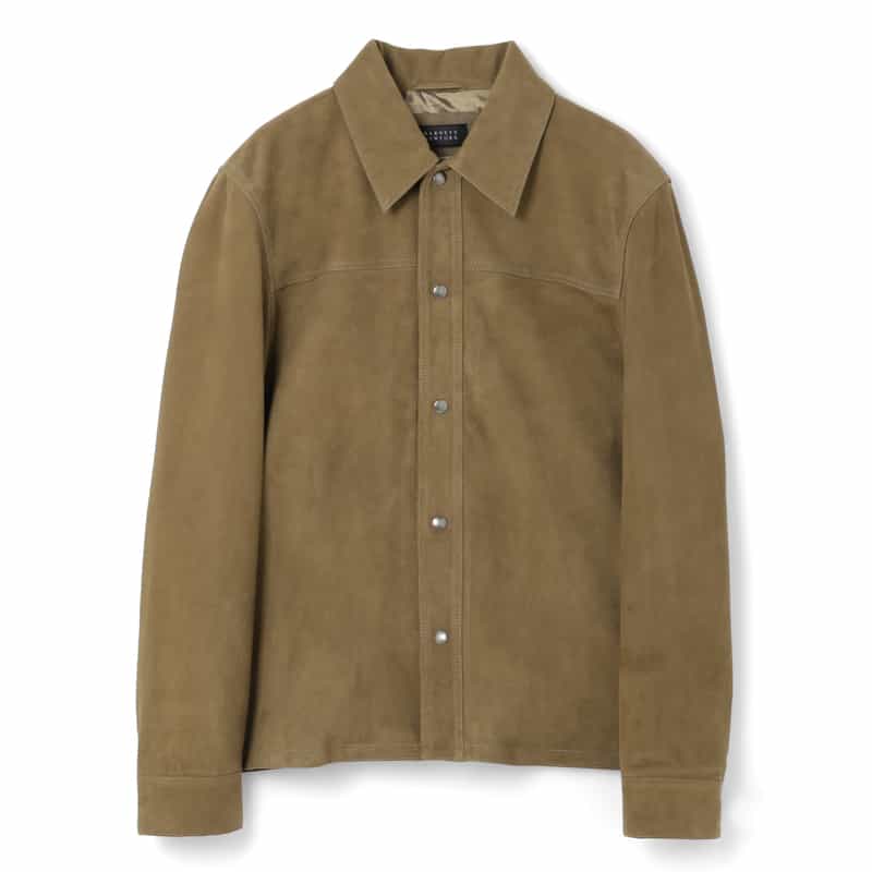 BARNEYS NEW YORK スエード素材レザーシャツジャケット BROWN