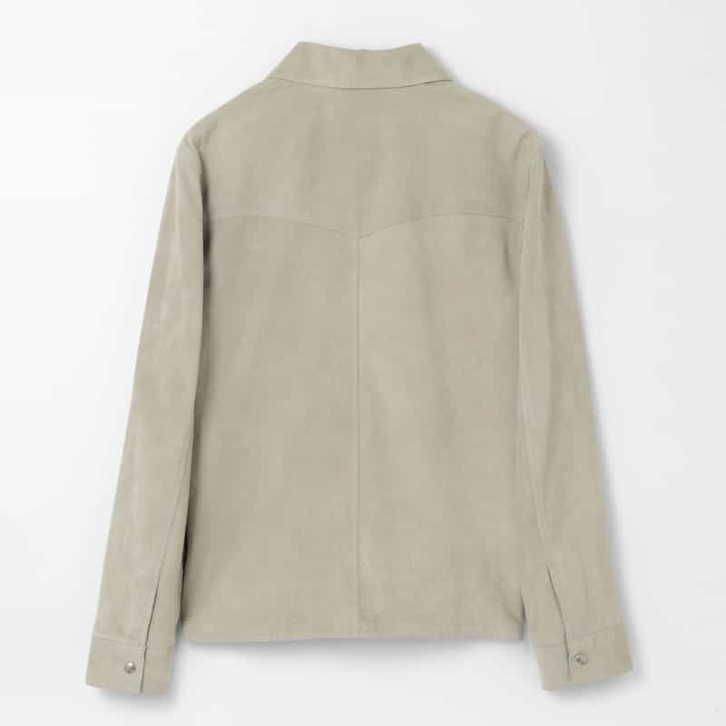 BARNEYS NEW YORK スエード素材レザーシャツジャケット LIGHT GRAY