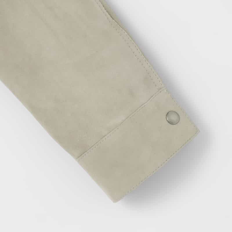 BARNEYS NEW YORK スエード素材レザーシャツジャケット LIGHT GRAY