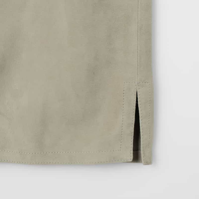 BARNEYS NEW YORK スエード素材レザーシャツジャケット LIGHT GRAY