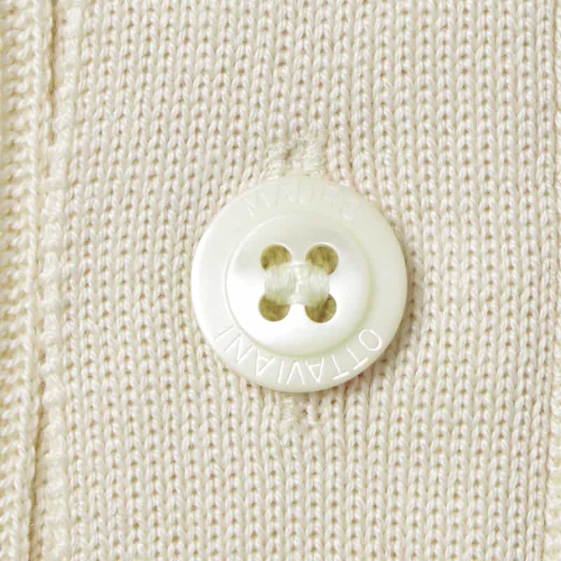 MAURO OTTAVIANI MAURO OTTAVIANI＜マウロ オッタヴィアーニ＞ バーニーズ　ニューヨーク限定 シルクコットン素材オープンカラーニットシャツ IVORY