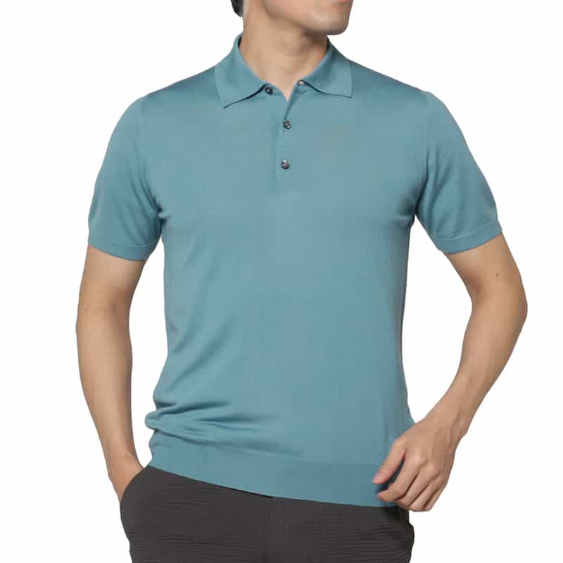 MAURO OTTAVIANI MAURO OTTAVIANI＜マウロ オッタヴィアーニ＞ バーニーズ　ニューヨーク限定 ニットポロシャツ LIGHT BLUE