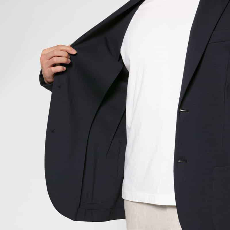 GIABSARCHIVIO GIABSARCHIVIO＜ジャブスアルキヴィオ＞ ウォッシャブル ジャージージャケット"STROZZI" NAVY