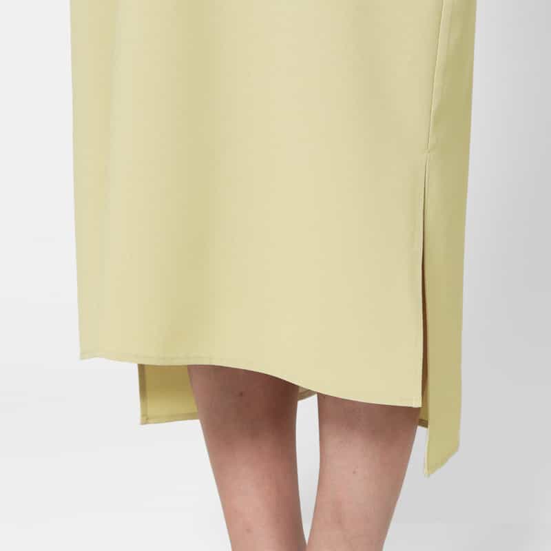 BARNEYS NEW YORK ウォッシャブル シャンブレー素材ボウタイドレス BEIGE