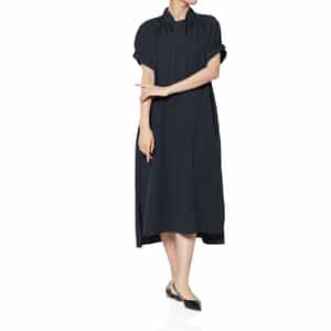 ウォッシャブル シャンブレー素材ボウタイドレス