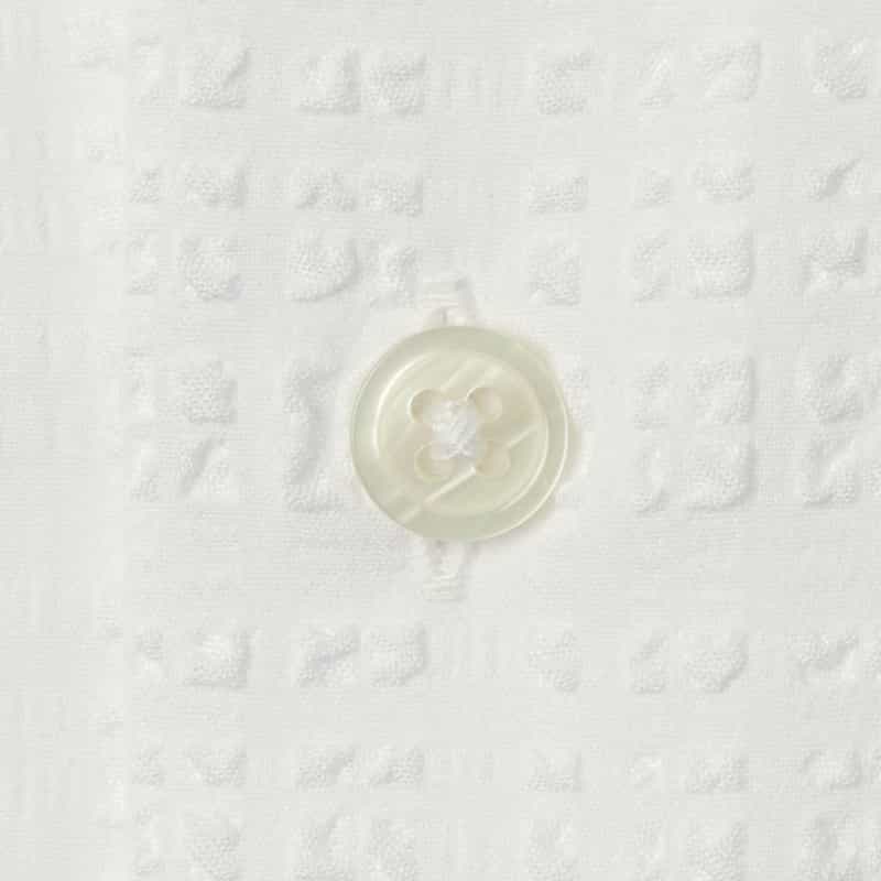 BARNEYS NEW YORK ブロックサッカー地カジュアルシャツ WHITE