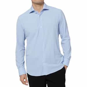 ブロックサッカー地カジュアルシャツ