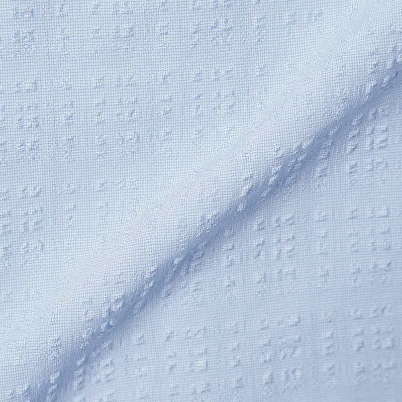 BARNEYS NEW YORK ブロックサッカー地カジュアルシャツ BLUE