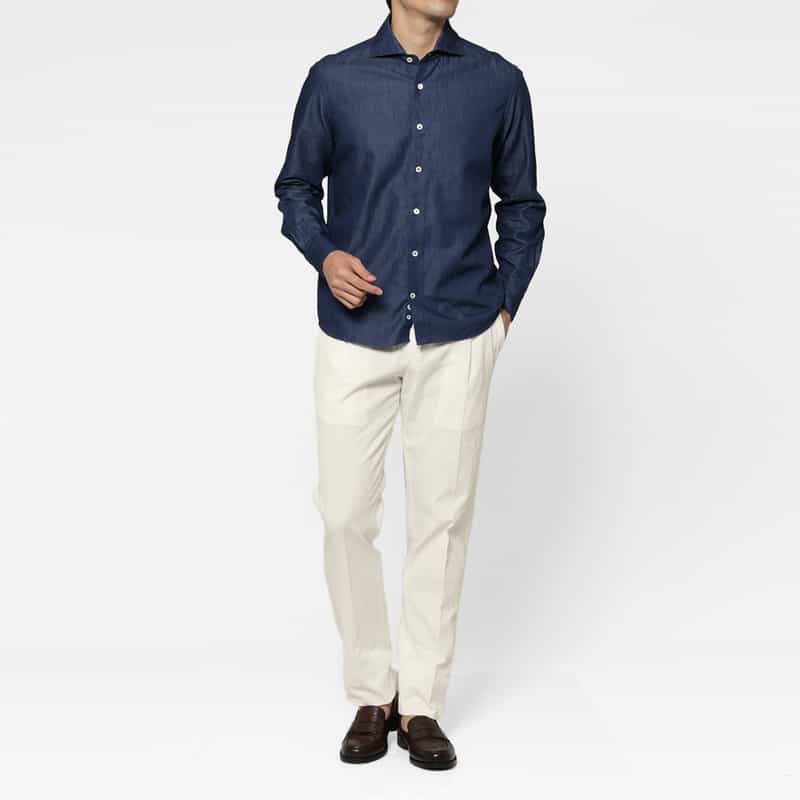 PT TORINO PT TORINO＜ピーティー トリノ＞ シアサッカー素材ストレッチパンツ"JOGGER" WHITE