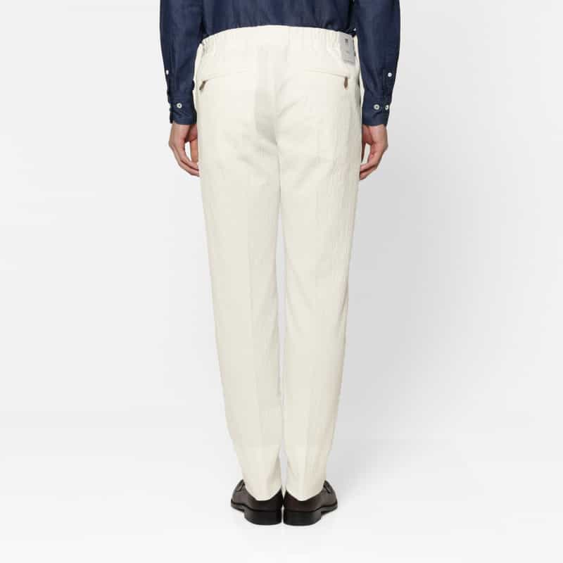 PT TORINO PT TORINO＜ピーティー トリノ＞ シアサッカー素材ストレッチパンツ"JOGGER" WHITE