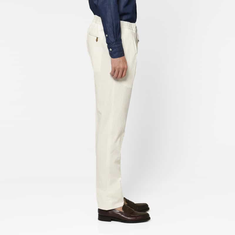 PT TORINO PT TORINO＜ピーティー トリノ＞ シアサッカー素材ストレッチパンツ"JOGGER" WHITE