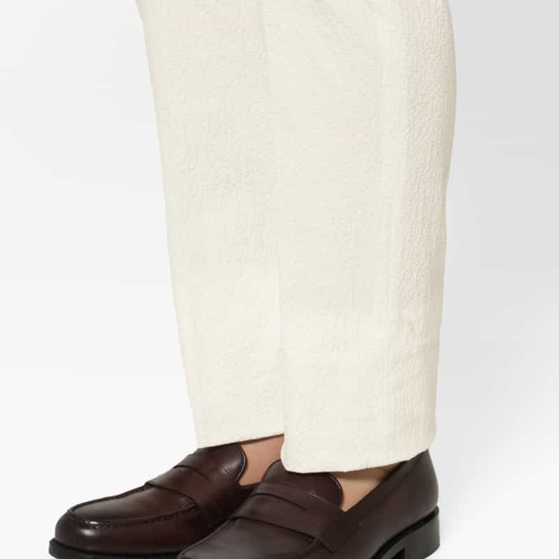 PT TORINO PT TORINO＜ピーティー トリノ＞ シアサッカー素材ストレッチパンツ"JOGGER" WHITE