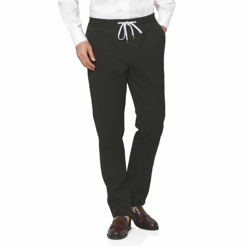 PT TORINO PT TORINO＜ピーティー トリノ＞ シアサッカー素材ストレッチパンツ"JOGGER" BLACK