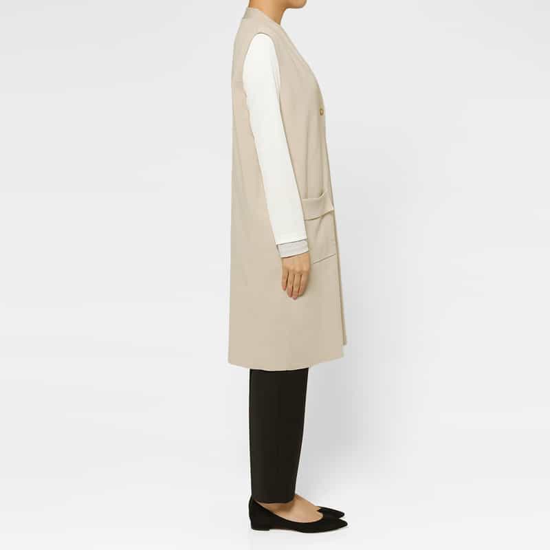 BARNEYS NEW YORK ロングニットジレ IVORY