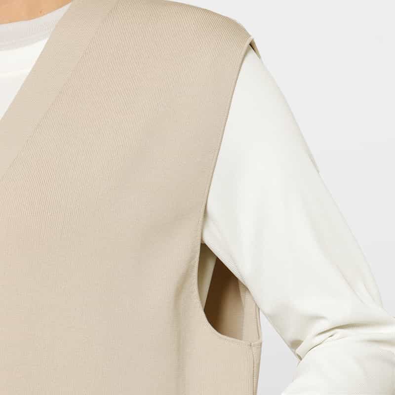 BARNEYS NEW YORK ロングニットジレ IVORY