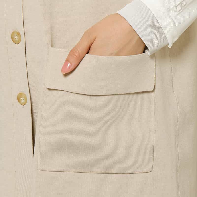 BARNEYS NEW YORK ロングニットジレ IVORY