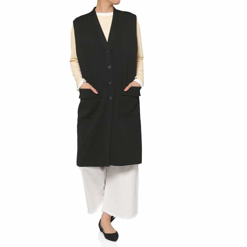 ロングニットジレ