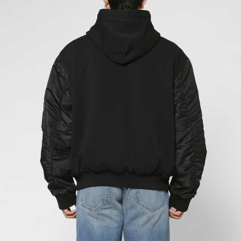 MM6 MAISON MARGIELA MM6 MAISON MARGIELA＜エムエム6 メゾン マルジェラ＞ コンビネーション スウェットジップアップパーカー BLACK