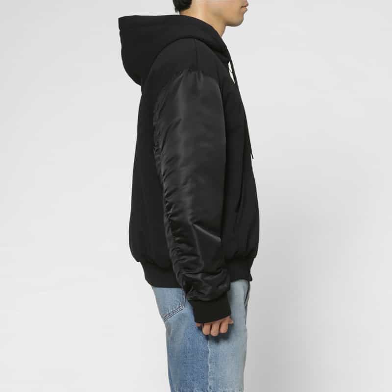 MM6 MAISON MARGIELA MM6 MAISON MARGIELA＜エムエム6 メゾン マルジェラ＞ コンビネーション スウェットジップアップパーカー BLACK