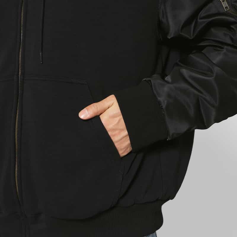 MM6 MAISON MARGIELA MM6 MAISON MARGIELA＜エムエム6 メゾン マルジェラ＞ コンビネーション スウェットジップアップパーカー BLACK