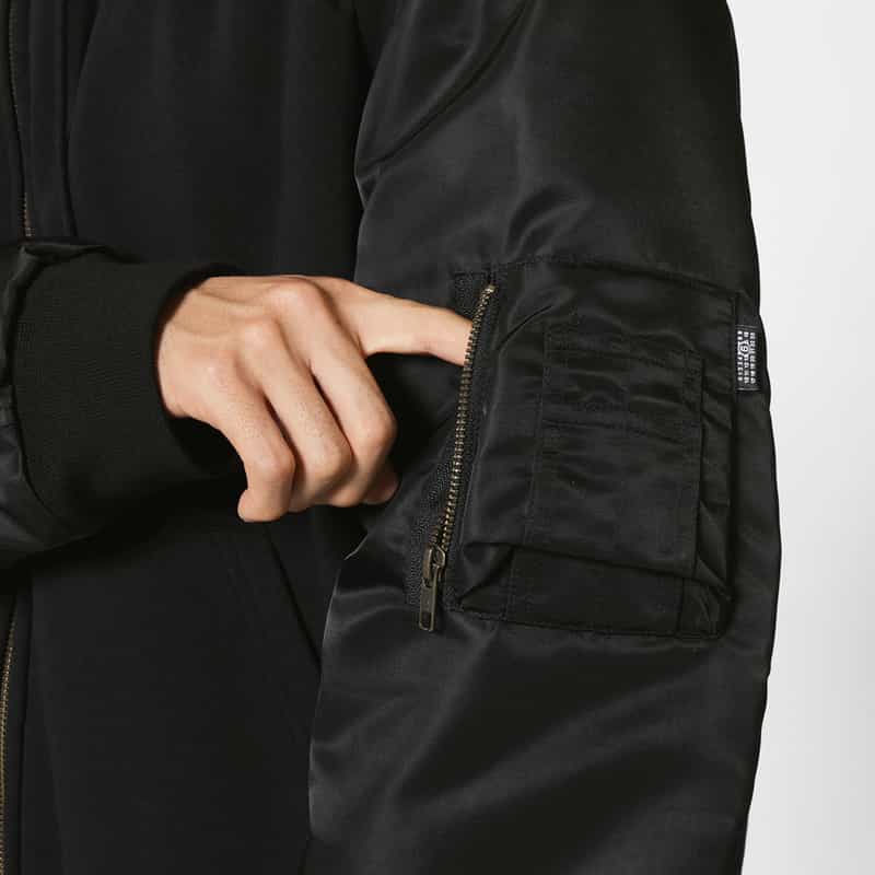 MM6 MAISON MARGIELA MM6 MAISON MARGIELA＜エムエム6 メゾン マルジェラ＞ コンビネーション スウェットジップアップパーカー BLACK