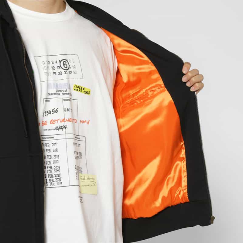 MM6 MAISON MARGIELA MM6 MAISON MARGIELA＜エムエム6 メゾン マルジェラ＞ コンビネーション スウェットジップアップパーカー BLACK