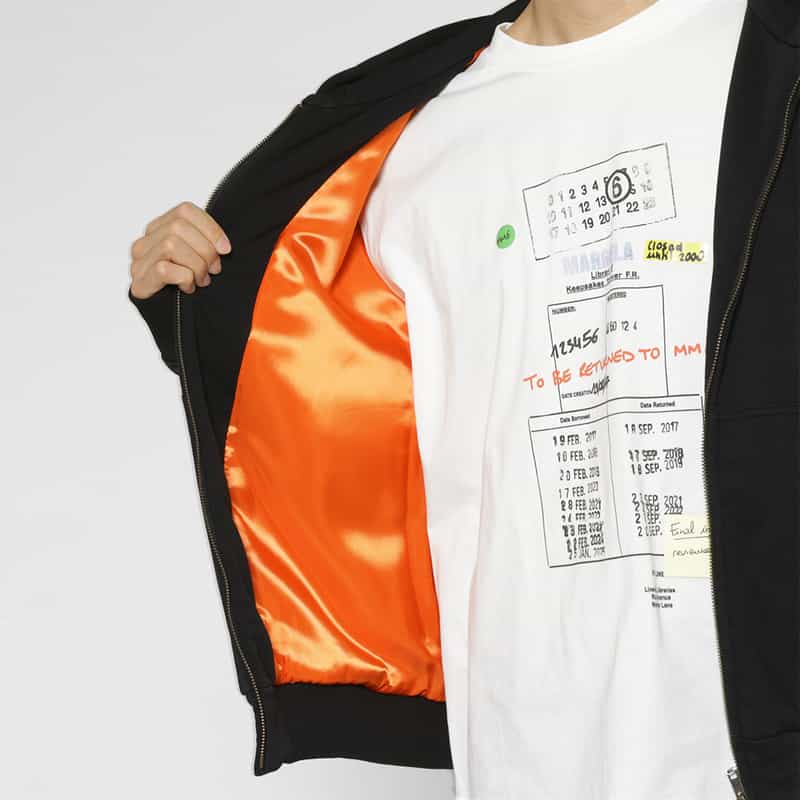 MM6 MAISON MARGIELA MM6 MAISON MARGIELA＜エムエム6 メゾン マルジェラ＞ コンビネーション スウェットジップアップパーカー BLACK