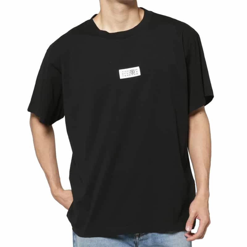 MM6 MAISON MARGIELA MM6 MAISON MARGIELA＜エムエム6 メゾン マルジェラ＞ ロゴ入りTシャツ BLACK