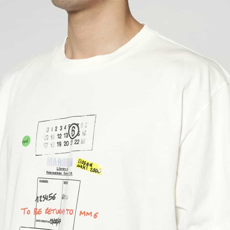 MM6 MAISON MARGIELA MM6 MAISON MARGIELA＜エムエム6 メゾン マルジェラ＞ ロゴ入りTシャツ WHITE