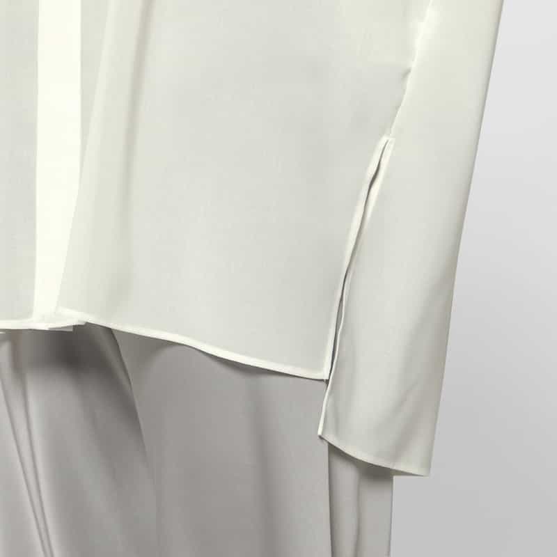 BARNEYS NEW YORK ウォッシャブル オーガンジー オーバーシャツ WHITE