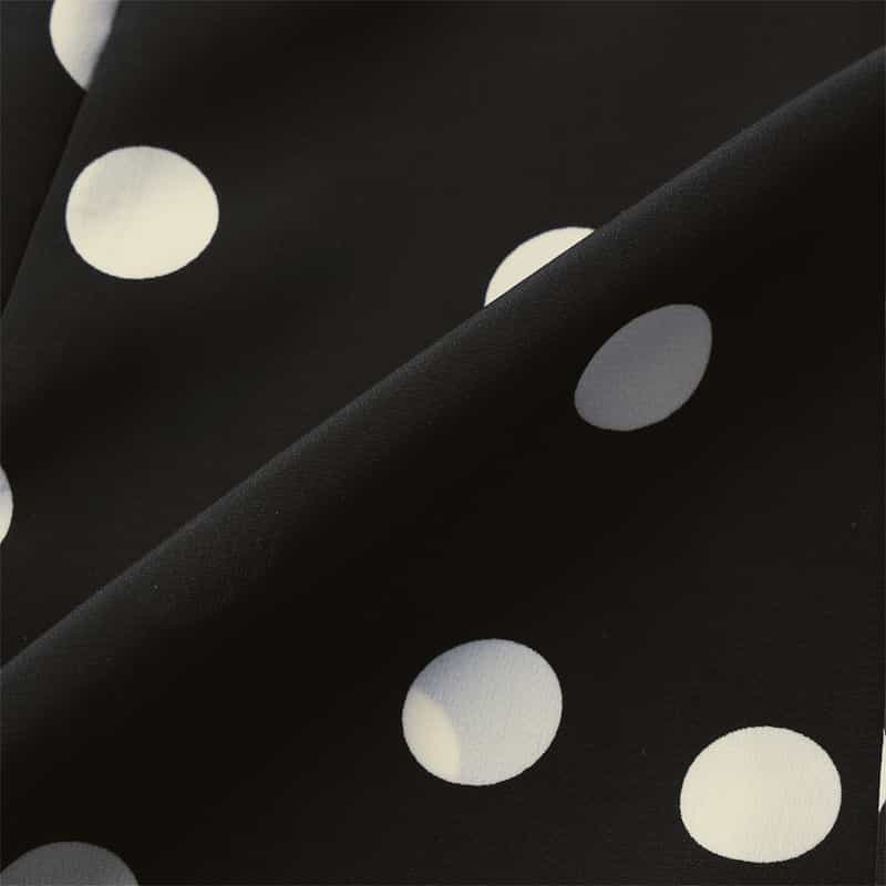 BARNEYS NEW YORK ウォッシャブル ドット柄 ノースリーブ アシンメトリーフレアヘムブラウス BLACK