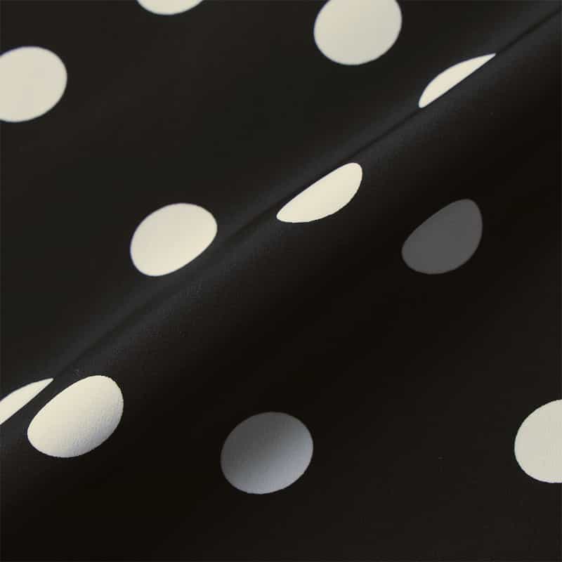 BARNEYS NEW YORK ウォッシャブル ドット柄フレアスカート BLACK