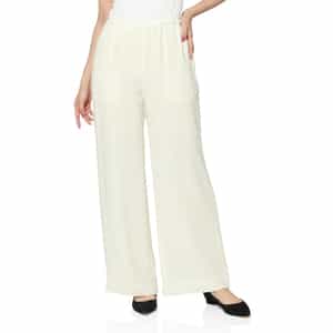 ウォッシャブル バックサテンジョーゼット ワイドパンツ