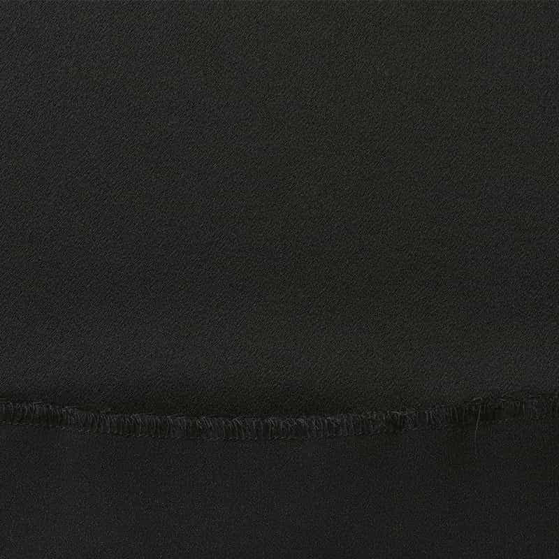 BARNEYS NEW YORK ウォッシャブル バックサテンジョーゼット ワイドパンツ BLACK