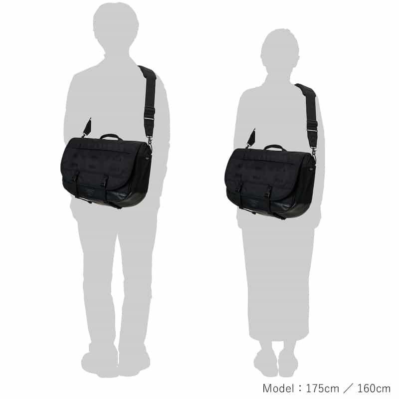 PORTER PORTER＜ポーター＞MONOCHROME "MESSENGER BAG" BLACK