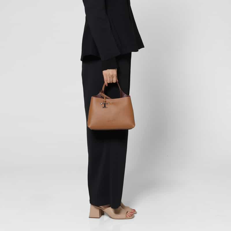 TOD’S TOD'S ＜トッズ＞ レザーミニワンハンドルバッグ “T Timeless“ CAMEL