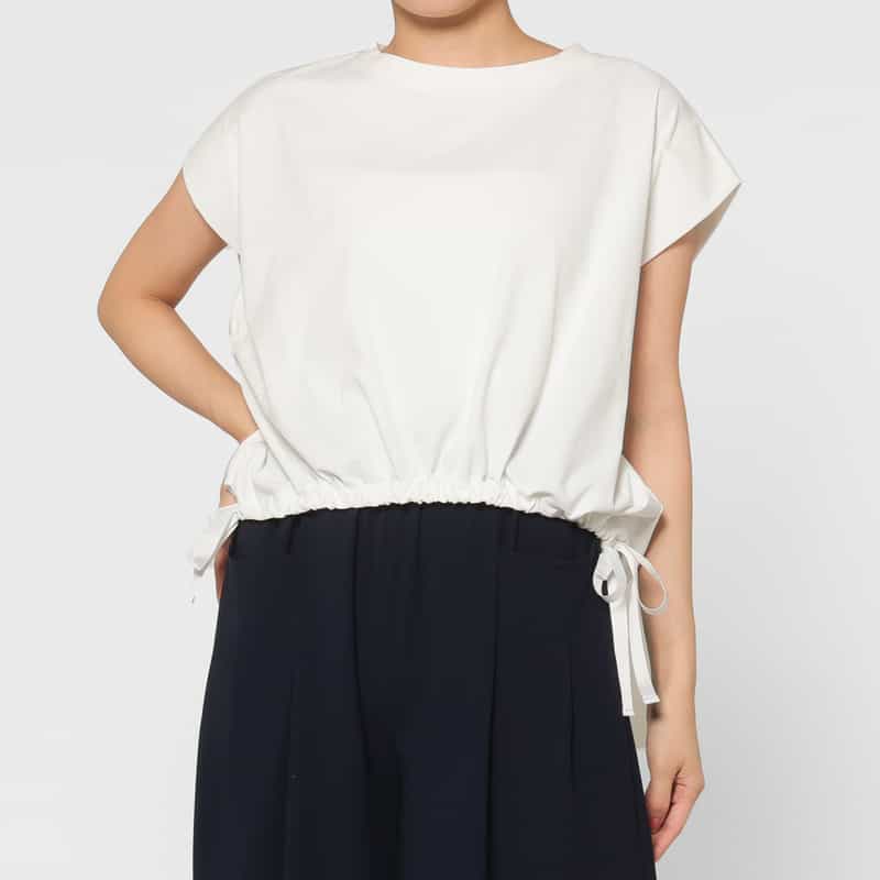 BARNEYS NEW YORK サイドドローストリング カットソー WHITE