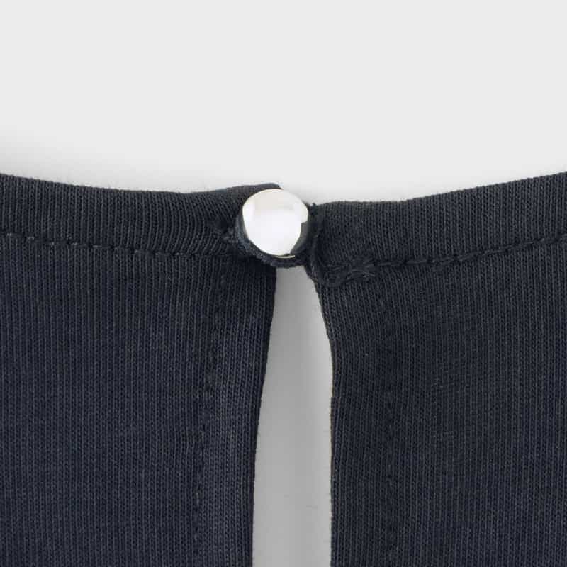 BARNEYS NEW YORK ウォッシャブル  カラートリムデザイン ノースリーブロングドレス NAVY