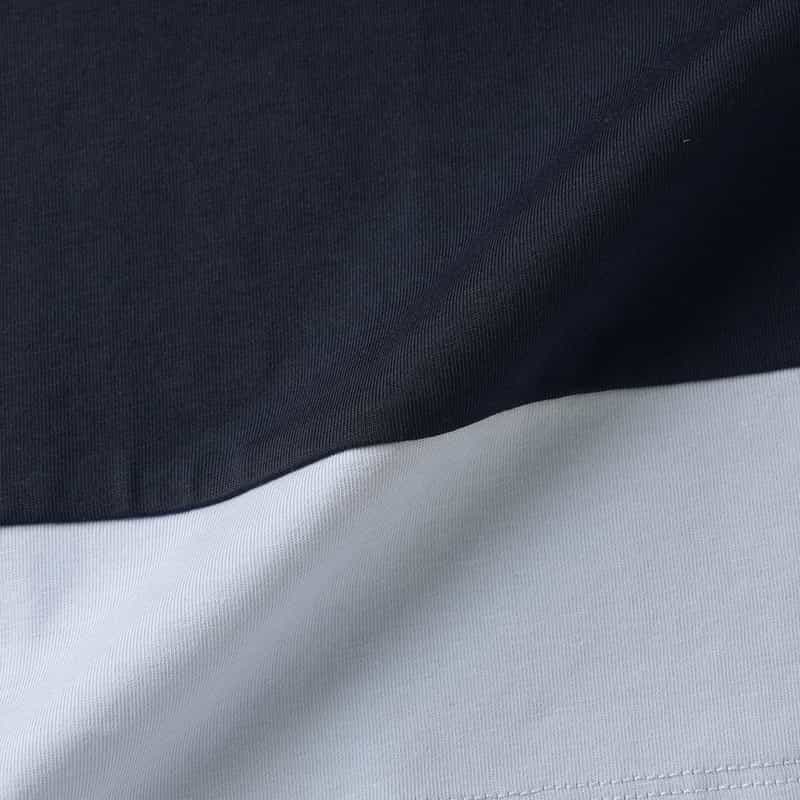 BARNEYS NEW YORK ウォッシャブル  カラートリムデザイン ノースリーブロングドレス NAVY