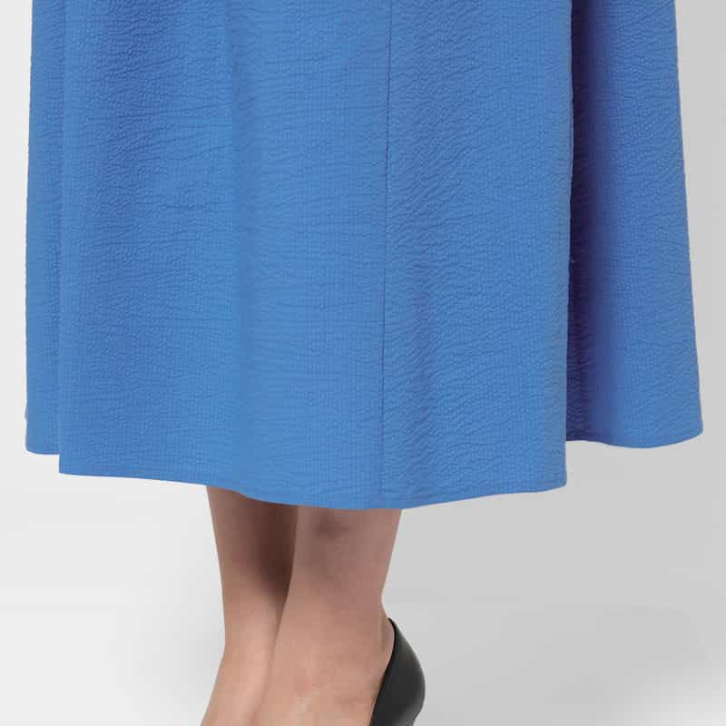 BARNEYS NEW YORK ウォッシャブル 前後2WAY シアサッカードレス BLUE