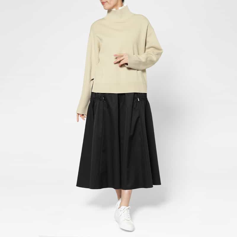 BARNEYS NEW YORK ウォッシャブル 2枚襟デザインニットプルオーバー BEIGE