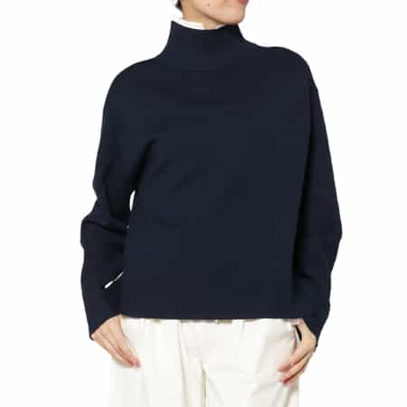 ウォッシャブル 2枚襟デザインニットプルオーバー