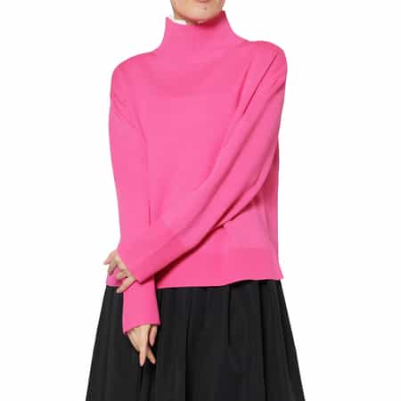 ウォッシャブル 2枚襟デザインニットプルオーバー