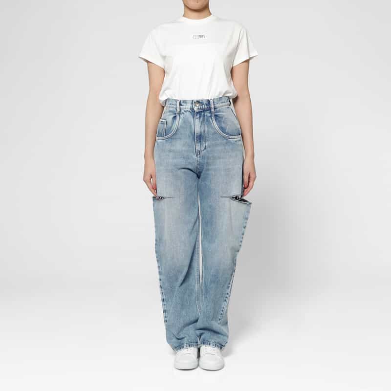 MAISON MARGIELA MAISON MARGLELA ＜メゾンマルジェラ＞ カットオフ5ポケットデニムパンツ LIGHT BLUE