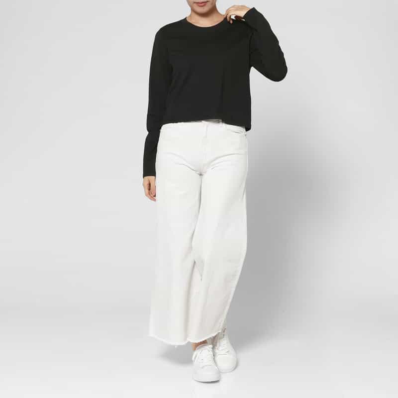 LOULOU DE SAISON LOU LOU DE SAISON ＜ルル デ セゾン＞ スピーマコットン ラウンドネックカットソー BLACK