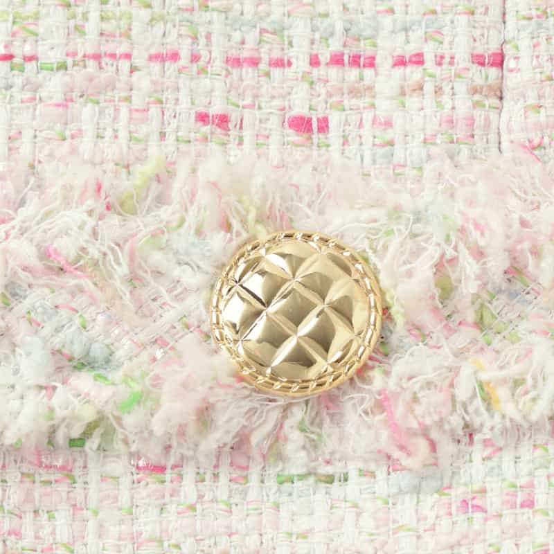 BARNEYS NEW YORK セットアップ ツイード素材 ノーカラーボレロジャケット MULTI COLOR