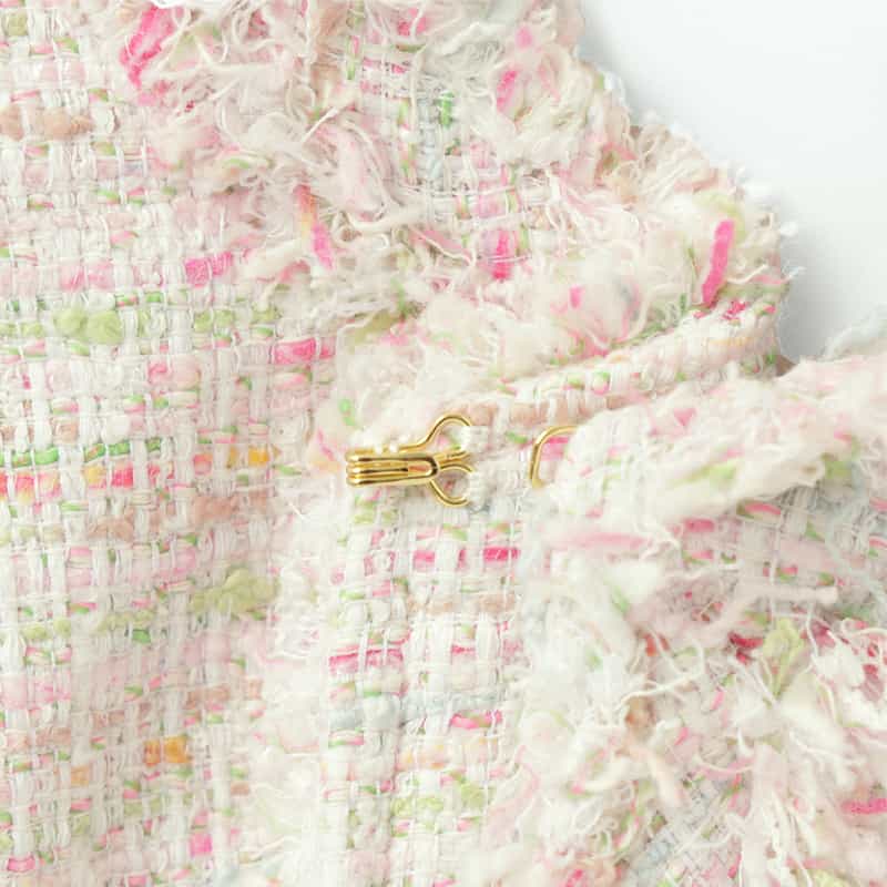 BARNEYS NEW YORK セットアップ ツイード素材 ノーカラーボレロジャケット MULTI COLOR