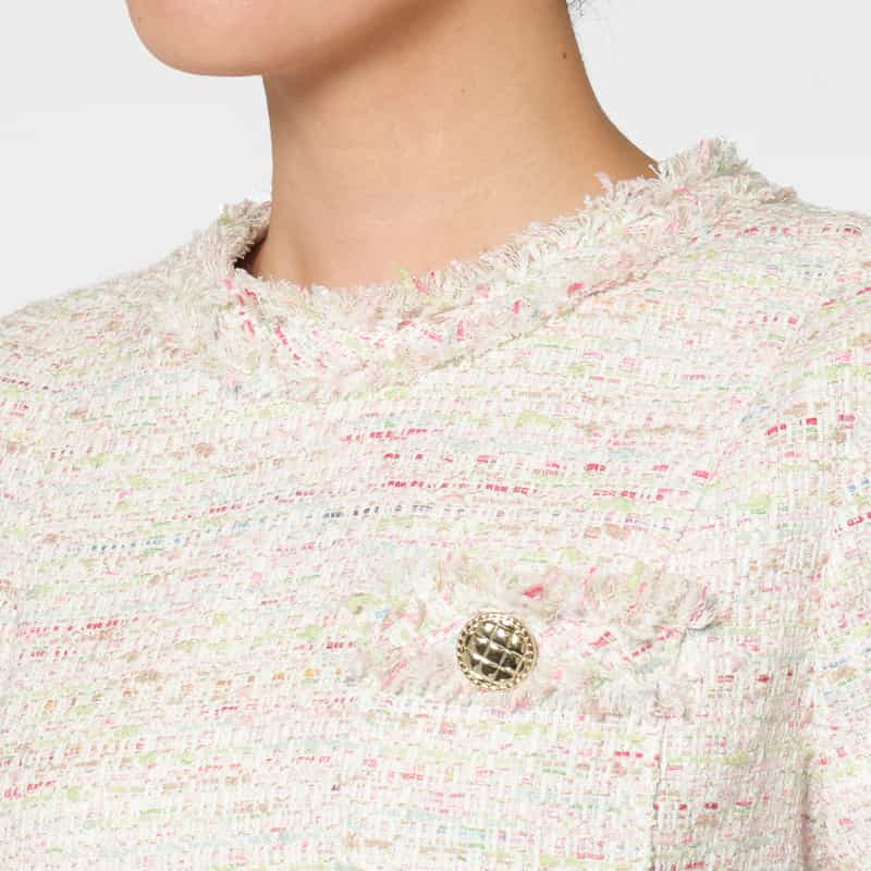 BARNEYS NEW YORK セットアップ ツイード素材ハーフスリーブドレス MULTI COLOR