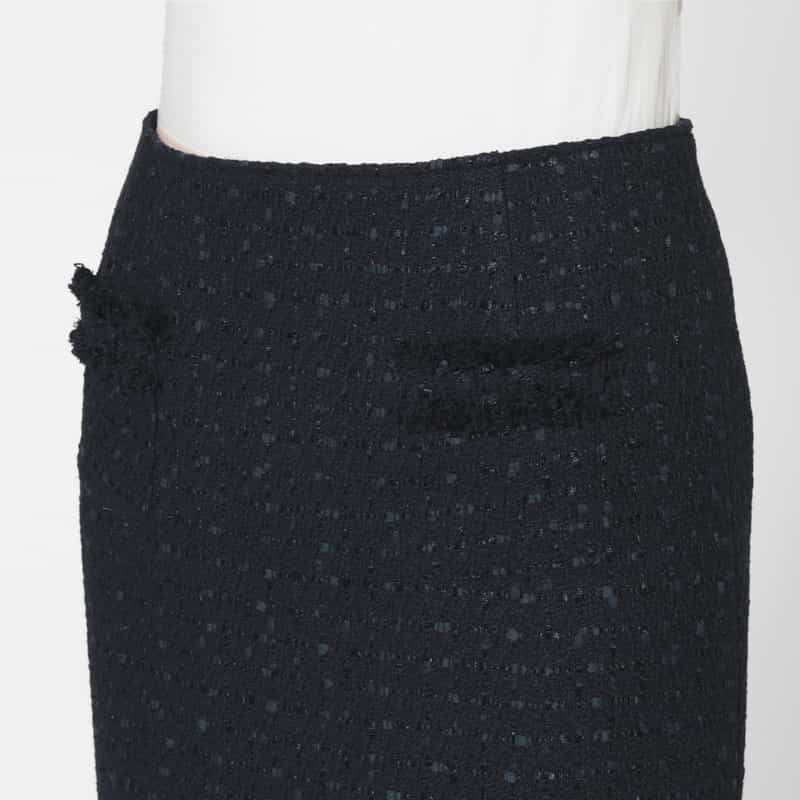 BARNEYS NEW YORK セットアップ ツイード素材タイトスカート NAVY